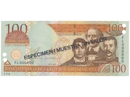 76678 76678 dominikanska republika 100 pesos oro 2003 p 171s3