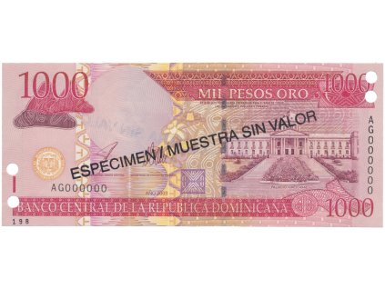 Dominikánská republika, 1000 Pesos Oro 2003, P.173s2