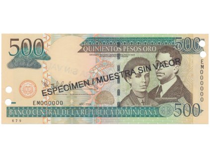 76699 dominikanska republika 500 pesos oro 2004 p 172s3