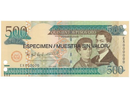 76723 76723 76723 dominikanska republika 500 pesos oro 2006 p 179s1