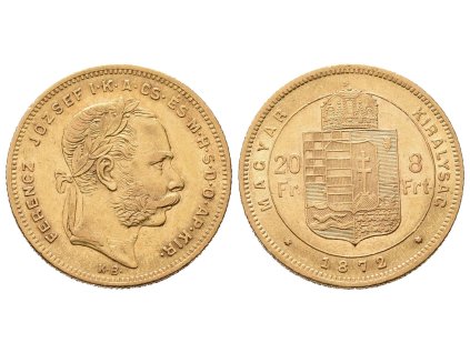 8 Zlatník / 20 Frank 1872 KB