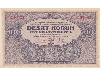 78205 10 koruna 1927 serie p 034 hej 22a