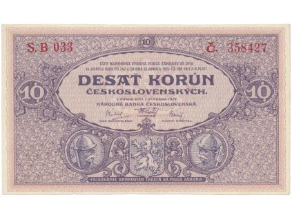 78211 10 koruna 1927 serie b 033 hej 22b