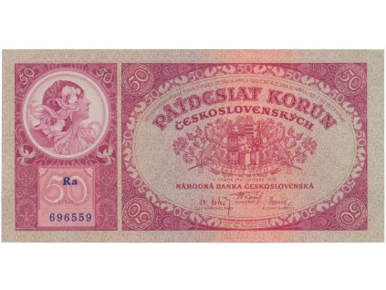 78250 50 koruna 1929 serie ra hej 24b