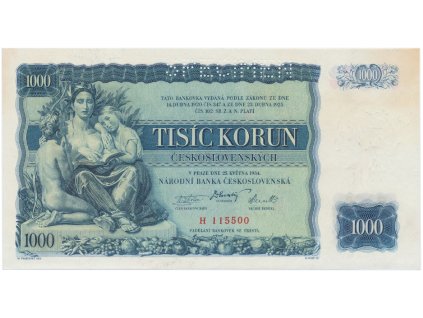 78451 1000 koruna 1934 specimen hej 27a s1