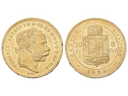 8 Zlatník / 20 Frank 1875 KB
