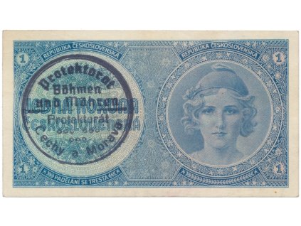 1 Koruna b.d. (1938/1940), ruční razítko, Hej.28a