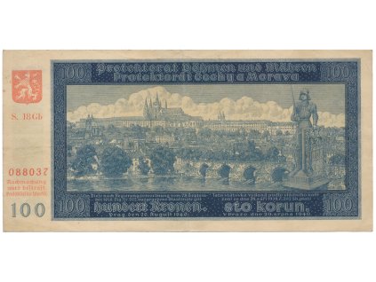 78709 100 koruna 1940 ii vydani serie gb hej 33b2