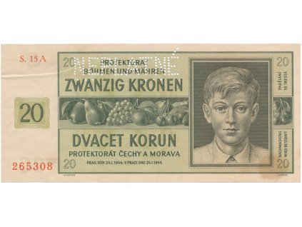 78781 20 koruna 1944 serie a neplatne hej 40a s2