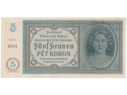5 Koruna b.d. (1940), série H, Hej.31c