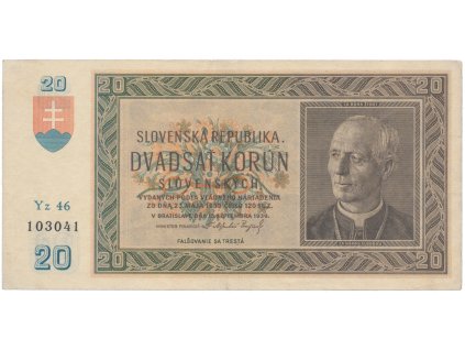 20 Koruna 1939, série Yz 46, Hej.47a2