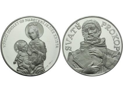 Medaile b.l. (2000) - 2000 let od narození Ježíše Krista - Svatý Prokop, PROOF
