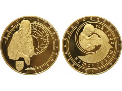 AR Medaile 2000 (R. Lugár) - Bimilénium - rok 2000, Pozlac. Ag 0,999, 40 mm (32 g), č