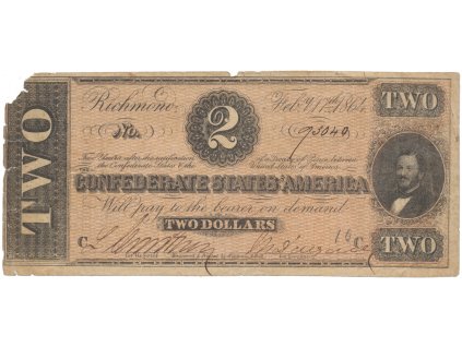 CSA, 2 Dollar 1864, P.66