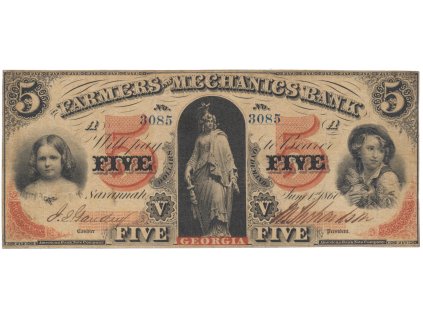 USA - Georgia, 5 Dollar 1860