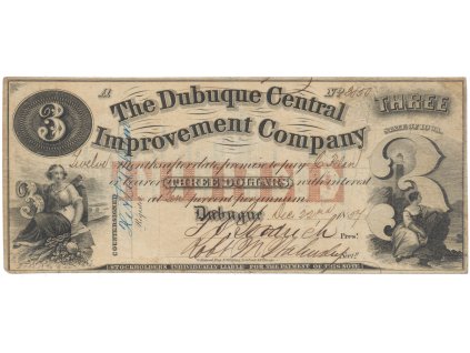 USA - Iowa, 3 Dollar 1854