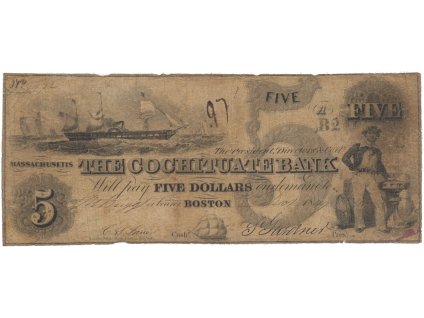 USA - Massachusetts, 5 Dollar 1849