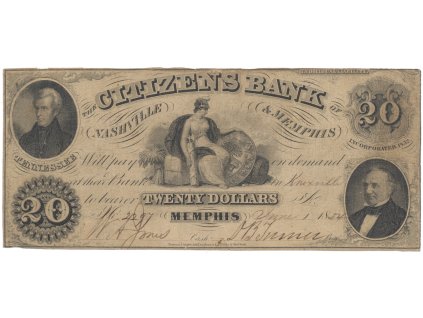 USA - Tennessee, 20 Dollar 1854