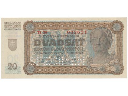 20 Koruna 1942, série Ti 30, Hej.53a2.S2