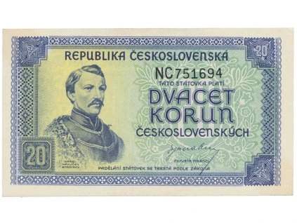 20 Koruna b.d. (1945), série NC, Hej.72a
