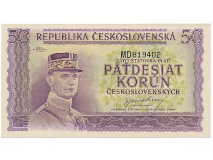 50 Koruna b.d. (1945), série MD, Hej.73a.S2