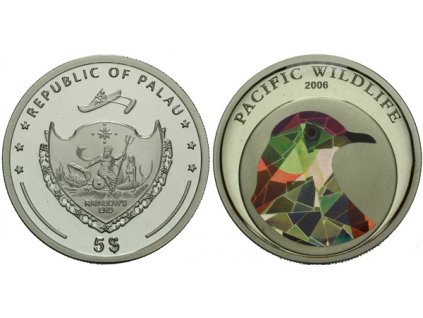 8901 8901 palau 5 dollars 2006 pacific wildlife holub
