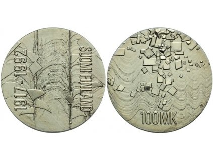 9006 finsko 100 markkaa 1992 75 vyroci nezavislosti