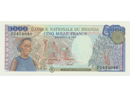 10839 10839 10839 rwanda 5000 francs 1988 p 22