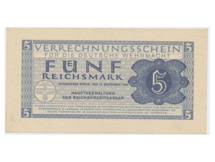 Německo - Wehrmacht, 5 Reichsmark 1944, Ro.512