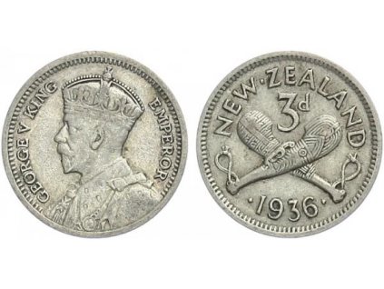 Nový Zéland, 3 Pence 1936