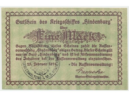 19434 19434 19434 nemecko nouzovky kriznik hindenburg 1 mark 25 2 1919