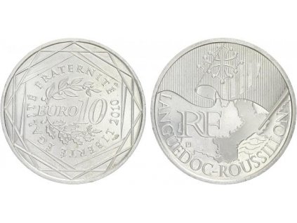 10 Euro 2010 - Languedoc - Roussillon - Ag 0,900, 29 mm (10 g)