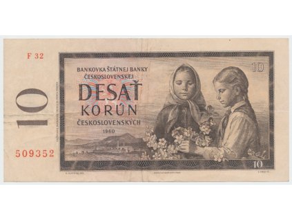 2049 ceskoslovensko 10 koruna 1960 serie f mokry meditisk hej 97a1f