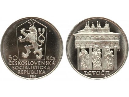 50 Koruna 1986 - Městká památková rezervace Levoča, PROOF, nepůvodní etue