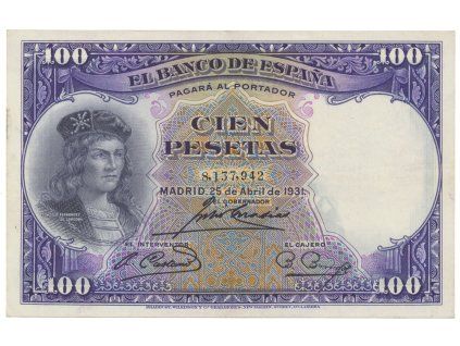 26211 26211 26211 spanelsko 100 pesetas 1931 p 83