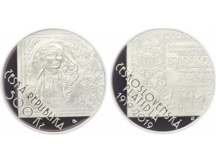 28527 500 kc 2019 zahajeni vydavani ceskoslovenskych platidel proof