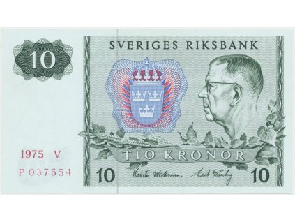 28827 svedsko 10 kronor 1975 p 52c
