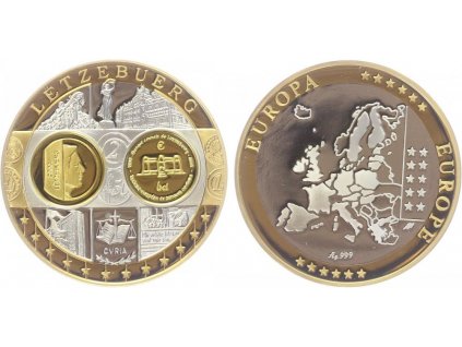 AR Medaile b.l. - Mapa sjednocené Evropy - Lucembursko