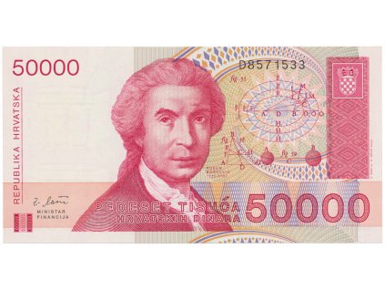34746 34746 chorvatsko 50 000 dinar 1993 p 26a