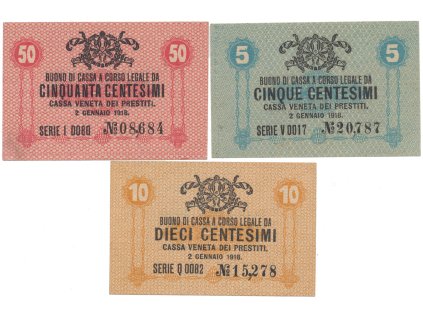 35025 35025 italie 5 10 50 centesimi 1918 p m1 m2 m3