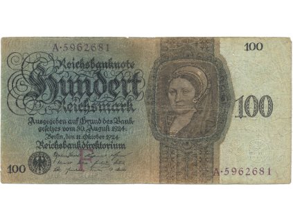 Německo, 100 Reichsmark 1924, BHK.D7