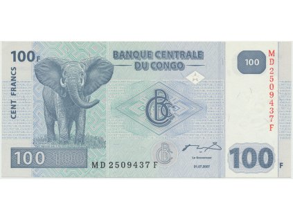Kongo Dem. Republika, 100 Francs 2007, tisk HdM, P.98a