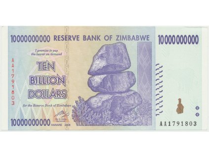 Zimbabwe, 10 Billion Dollars 2008, P.85