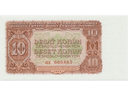 Československo, 10 Koruna 1953, tisk Praha, série HE, Hej.92b