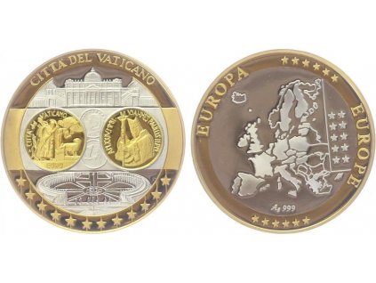 AR Medaile b.l. - Mapa sjednocené Evropy - Itálie, Ag 0,999, PROOF