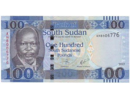 Súdán Jižní, 100 Sudanese Pounds 2017, P.15c