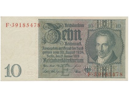 Německo, 10 Reichsmark 1929, typ O/O, BHK.D2c