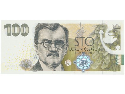 46461 46461 100 koruna 2022 pametni bankovka ke 100 vyroci budovani cs meny karel englis serie eq07