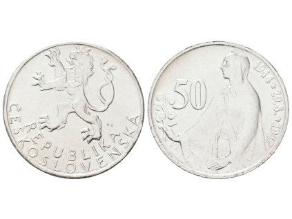 46473 46473 46473 50 koruna 1947 3 vyroci snp