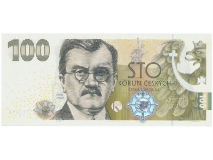 100 Koruna 2022 - Pamětní bankovka ke 100. výročí budování čs. měny - Karel Engliš, serie ET08